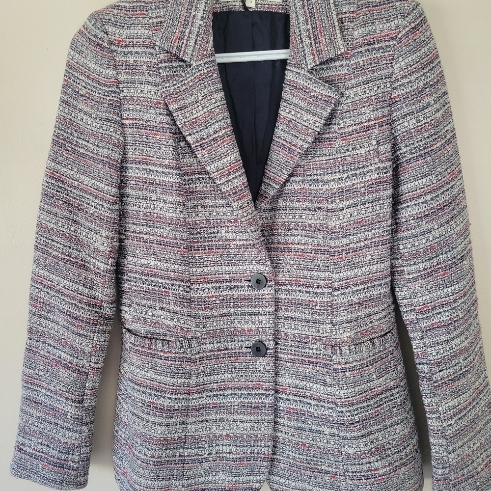 VERONICA Beard Tweed Dickey Blazer Sz 0